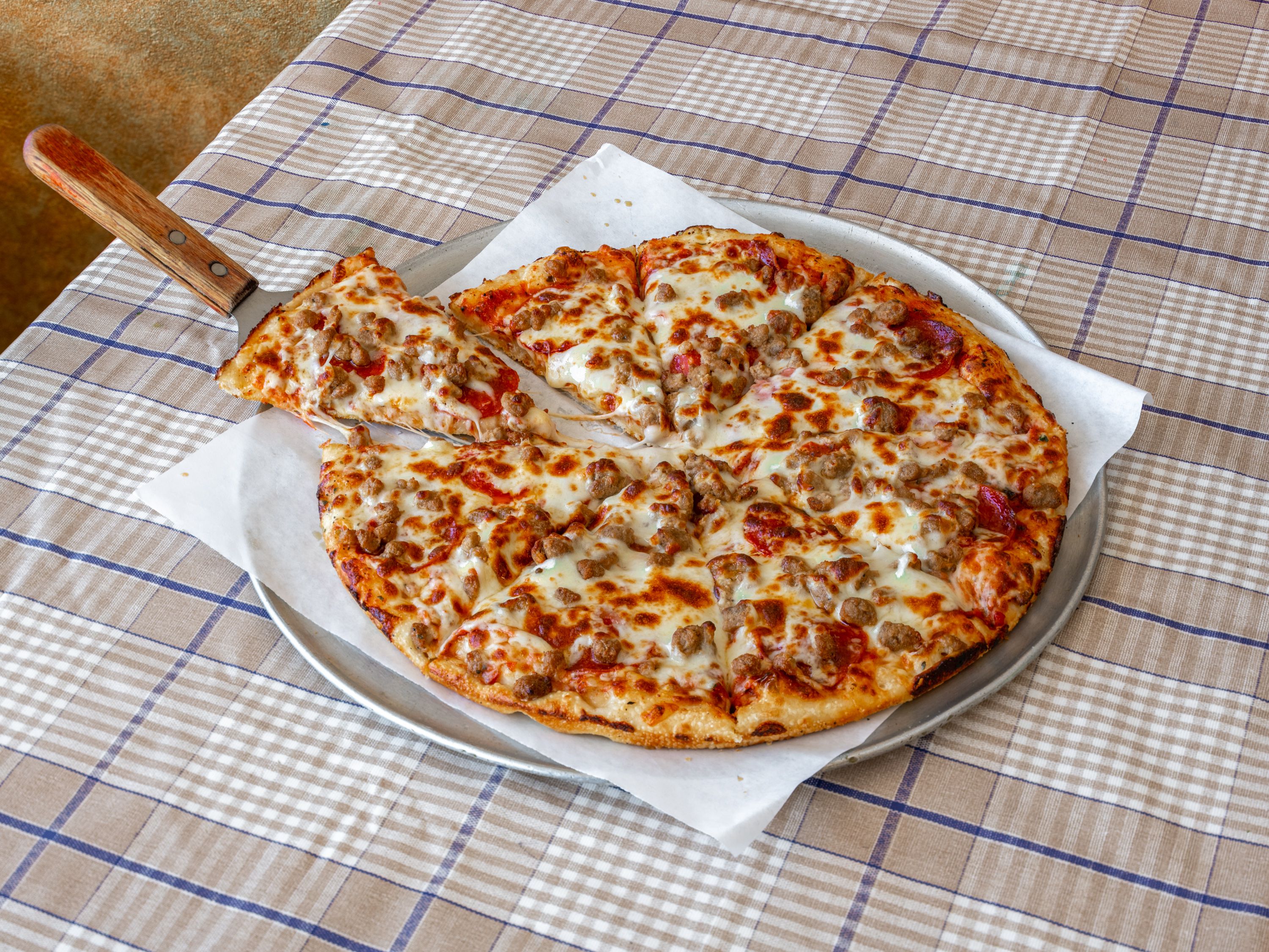 Order 2. Meat Lover Pizza food online from Milano's Pizza store, Waxahachie on bringmethat.com