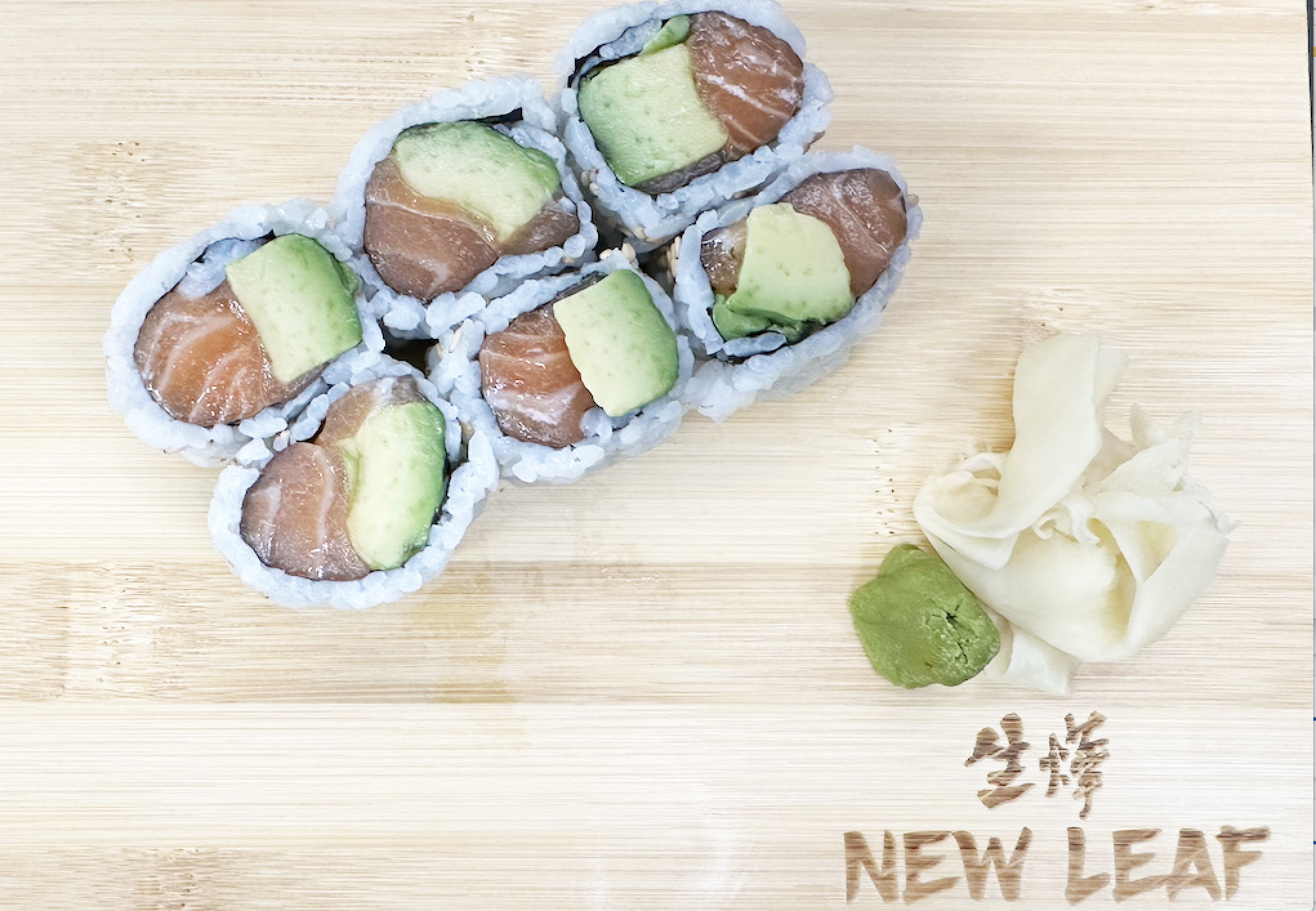 Order Salmon Avocado Roll food online from New Leaf Chinese & Japanese Cuisine store, Philadelphia on bringmethat.com