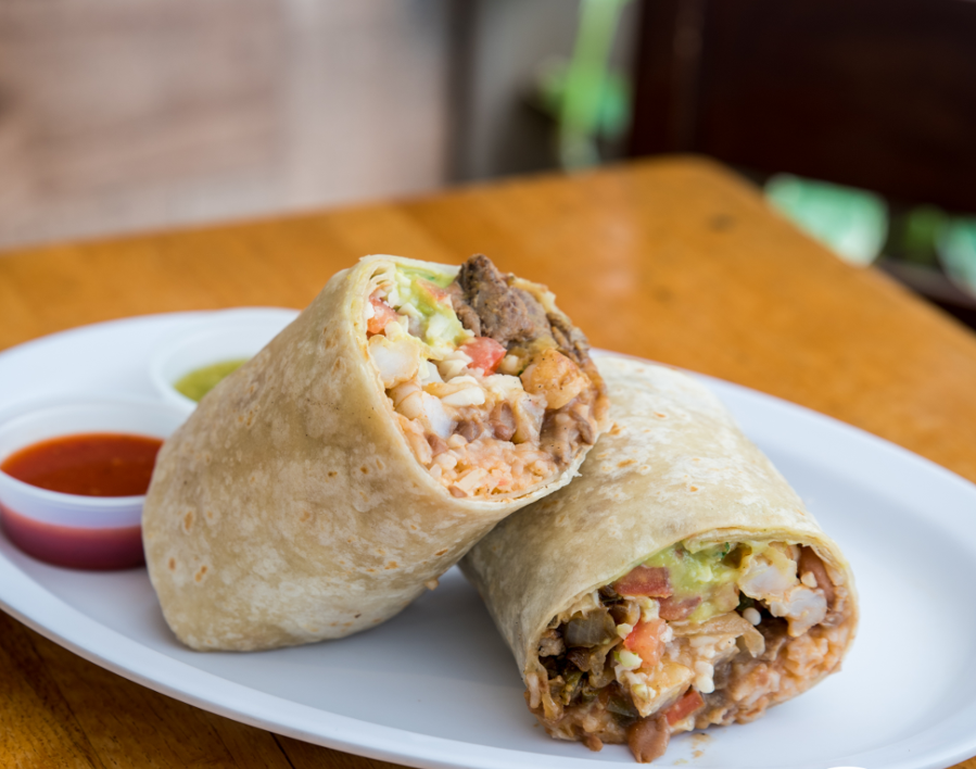 Order The Surf and Turf Burrito food online from Solo Burrito store, San Mateo on bringmethat.com