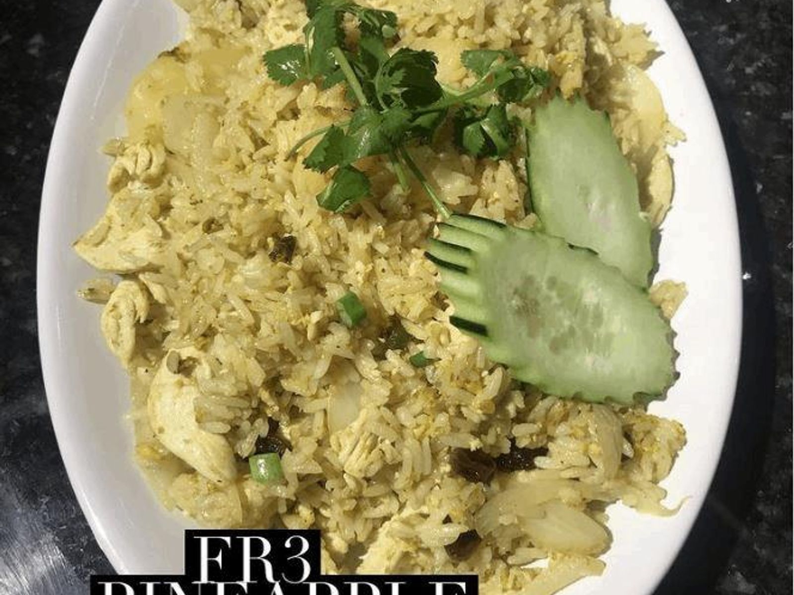 Order FR3 Pineapple Fried Rice food online from Thai Spice Restaurant store, Houston on bringmethat.com