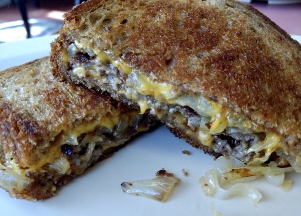 Order Patty Melt Cheeseburger on Rye Toast  food online from Burgers and More store, Alhambra on bringmethat.com