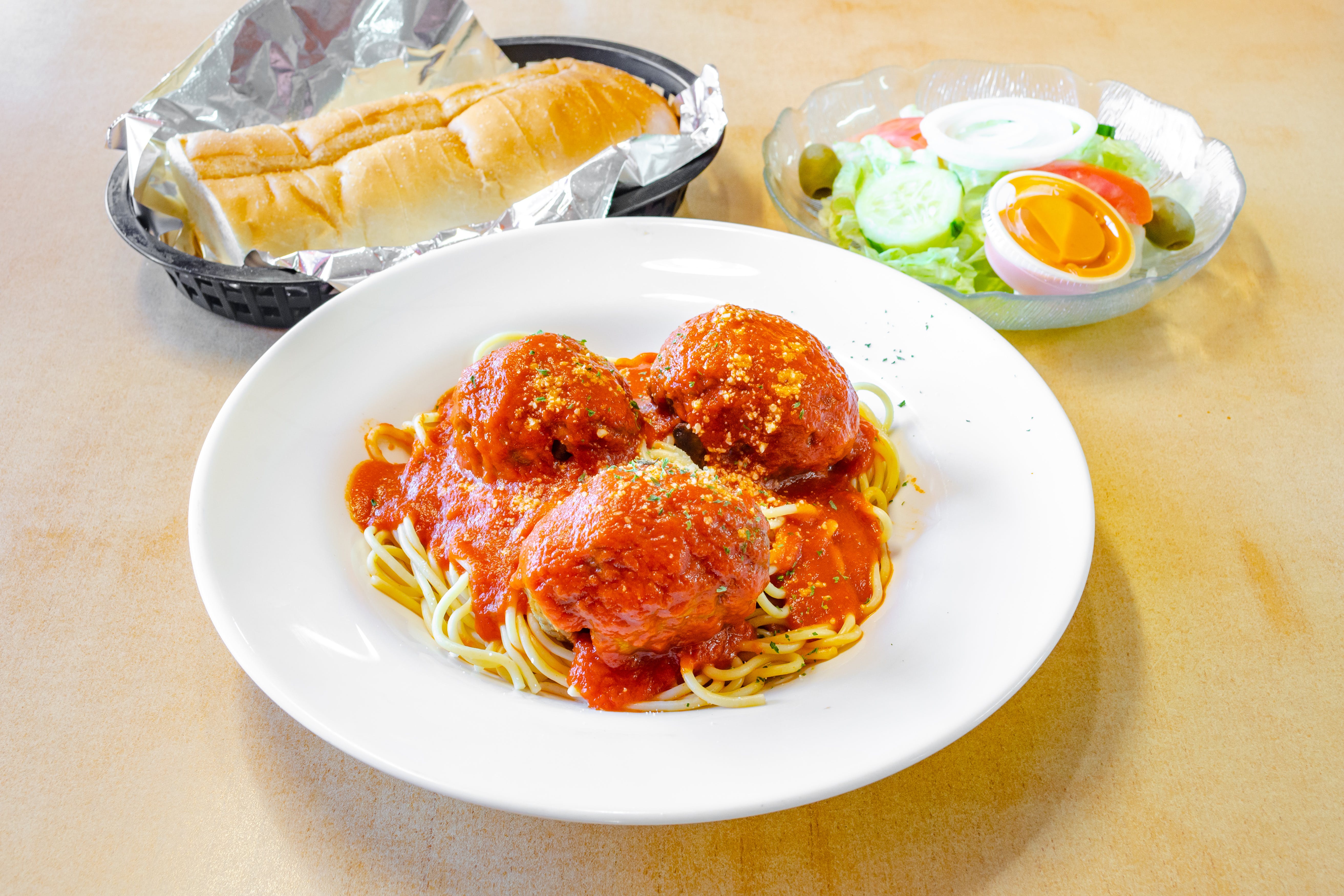 Order Pasta with Meatball - Pasta food online from Ranchito Pizzeria & Mexican Restaurant store, Fords on bringmethat.com