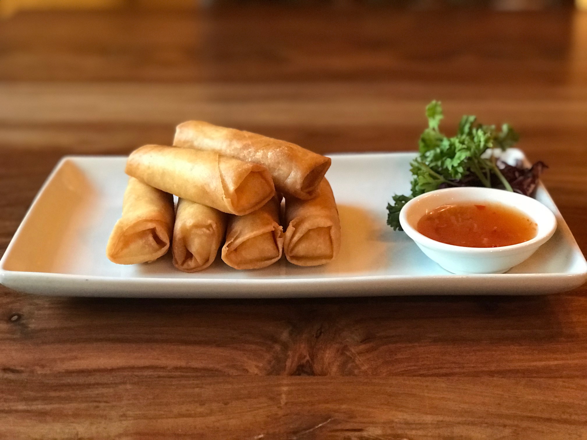 Order 6 Vegetable Petite Egg Rolls food online from Hot Woks Cool Sushi On Adams store, Chicago on bringmethat.com