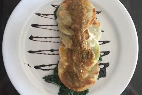 Order Potato and Broccoli Ravioli food online from Sage Plant Based Bistro & Brewery store, Culver City on bringmethat.com