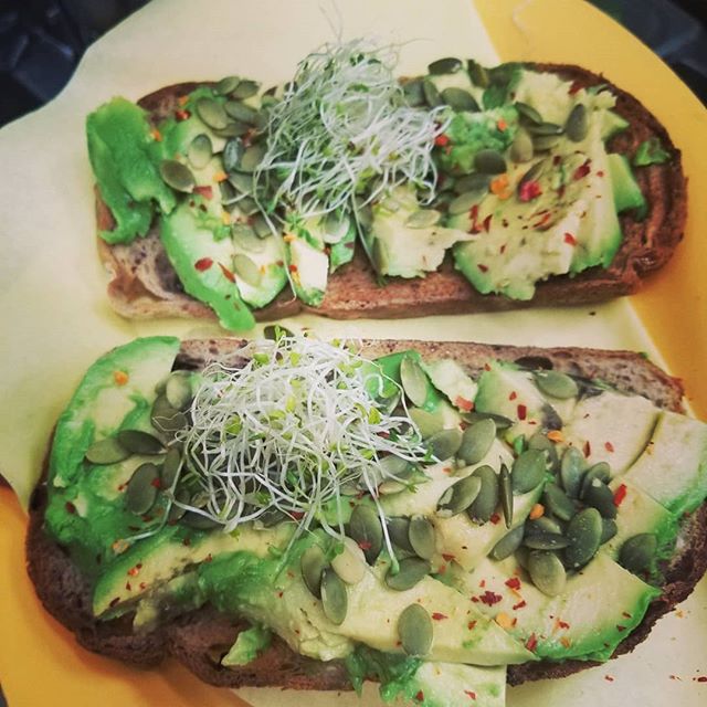 Order 2. Avocado, Pumpkin Seeds and Red Chili Flakes Toast food online from The Bee Hive Market and Deli store, Whittier on bringmethat.com