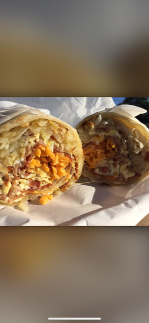 Order Bacon and Egg Breakfast Burrito  food online from Burgers and More store, Alhambra on bringmethat.com