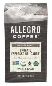 Order Decaf Organic Espresso Bel Canto (12 oz.) food online from Allegro Coffee Company store, Oklahoma City on bringmethat.com