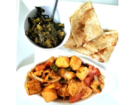 Order Special Salmon Tibs with Chapati food online from Gojjo Bar & Restaurant store, Philadelphia on bringmethat.com