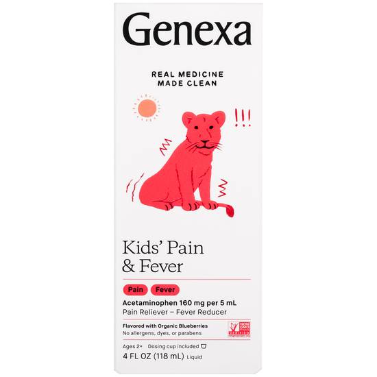 Order Genexa Kids' Pain & Fever Liquid (4 oz) food online from Rite Aid store, Hanford on bringmethat.com
