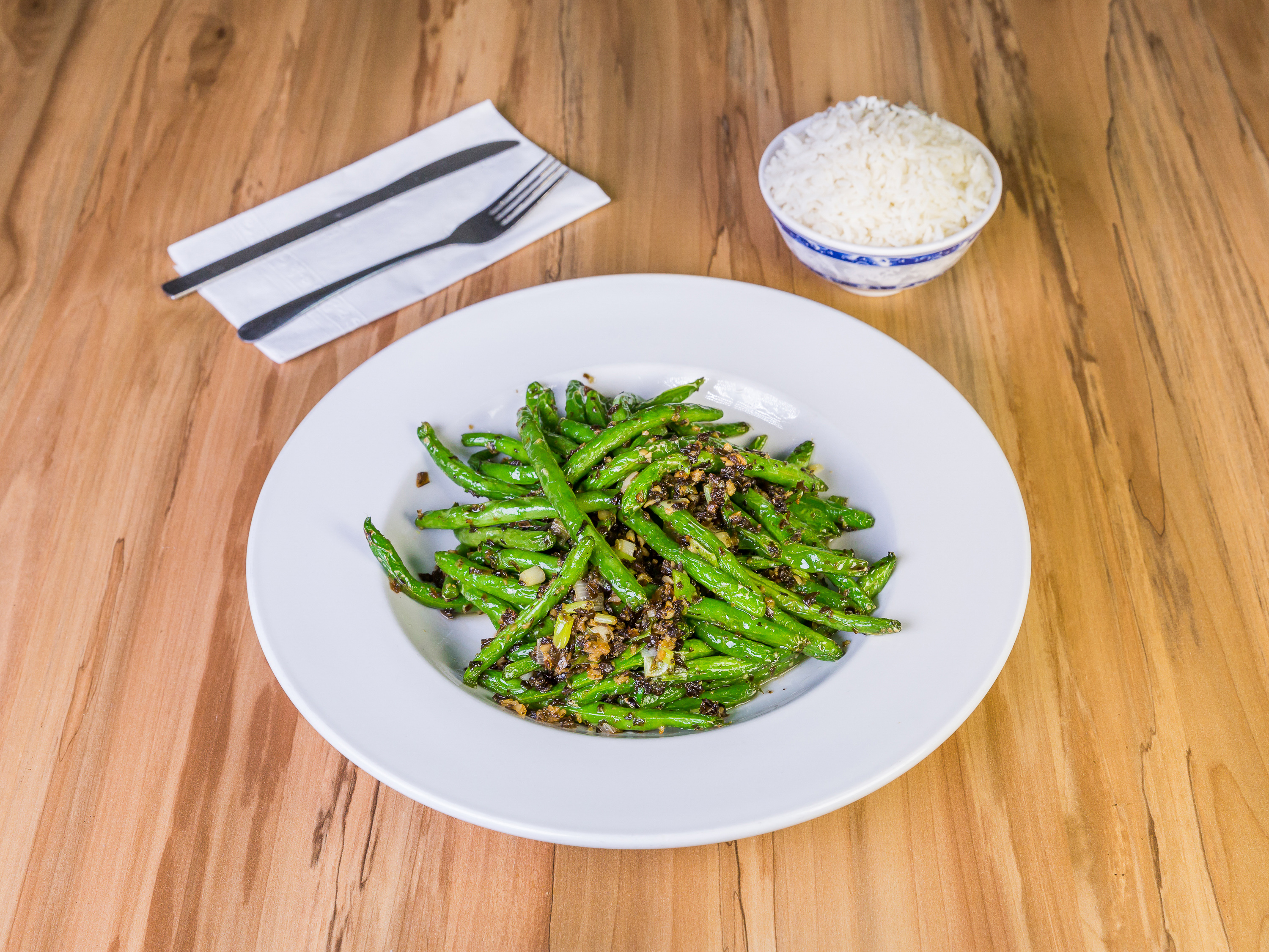 Order Szechuan Green Beans food online from Uncle Yips Seafood and Dim Sum store, Cincinnati on bringmethat.com