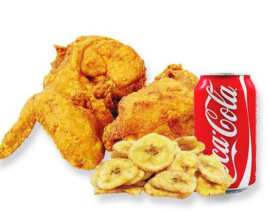 Order 3pcs chicken with Tostones & can soda  food online from Us Kennedy Fried Chicken store, New York on bringmethat.com