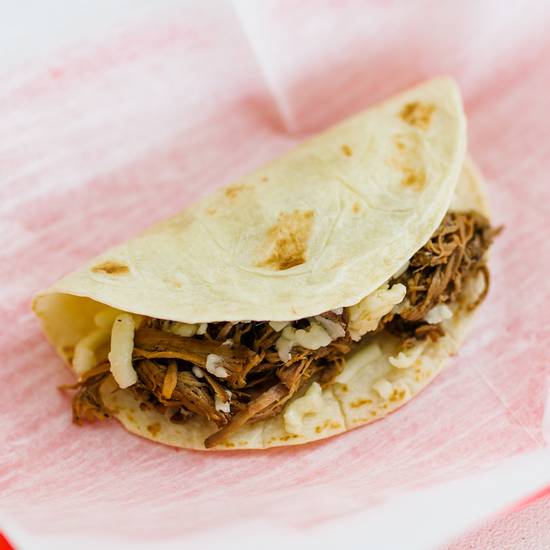 Order Brisket Taco Naked Style with Cheese food online from Taqueria Del Sol store, Nashville on bringmethat.com