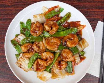 Order Jumbo Shrimp with Snow Peas雪豆虾 food online from Chuanyu Fusion store, Oklahoma City on bringmethat.com