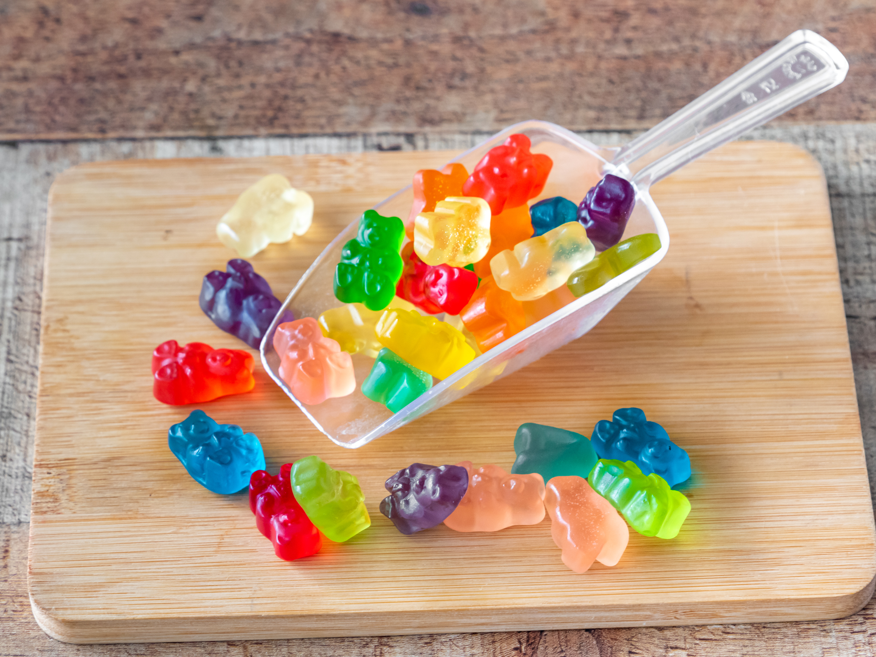 Order 1 lb. 12 flavors mixed Gummy Bears food online from The Peppermint Stick Candy Store store, Boyertown on bringmethat.com