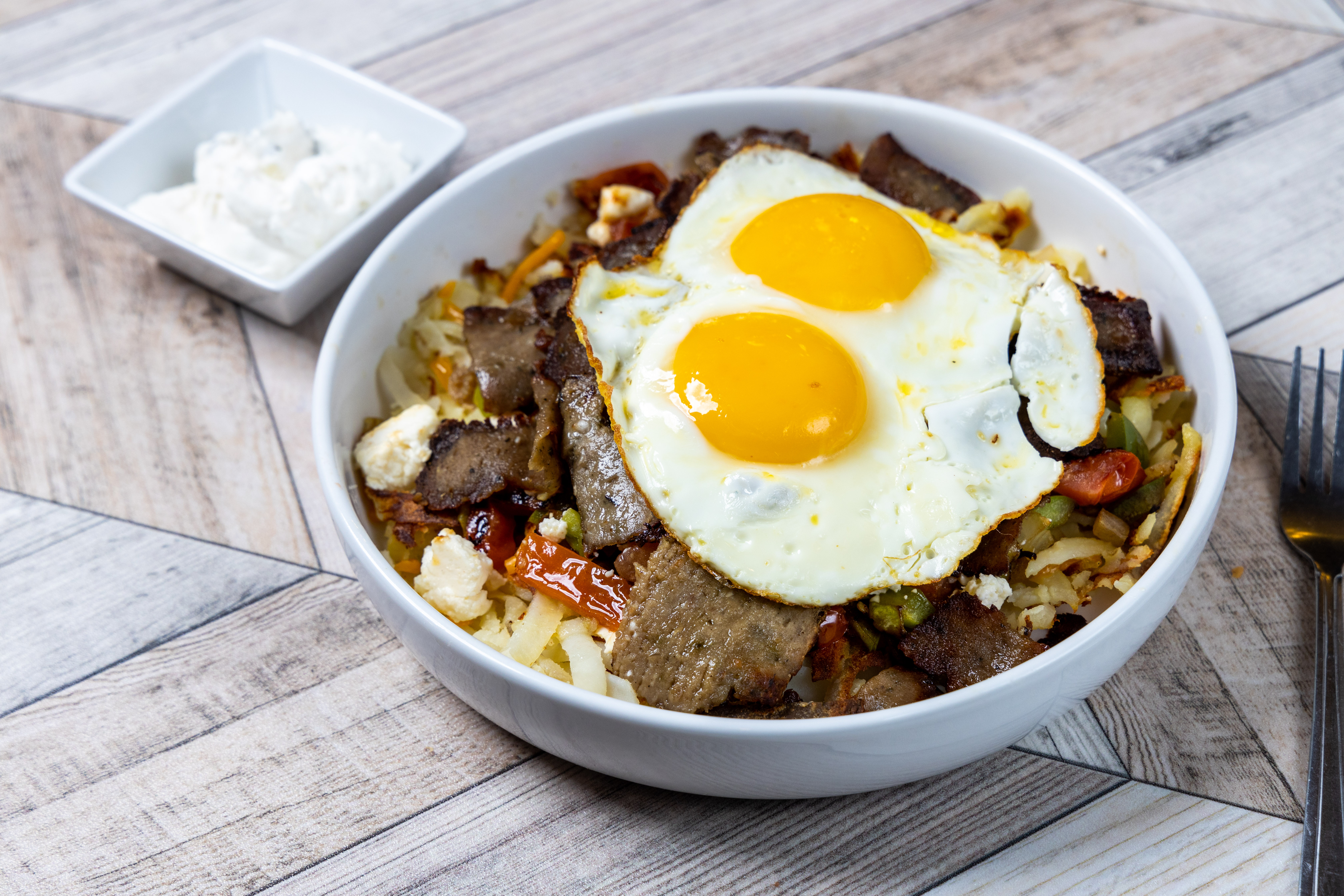 Order Gyro Skillet food online from Top View Restaurant store, Chicago on bringmethat.com