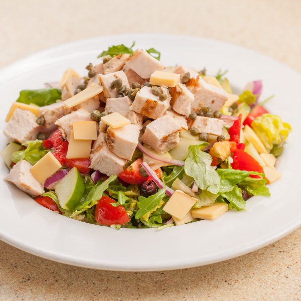 Order Mediterranean Chicken Salad  food online from That Pizza Place store, Los Angeles on bringmethat.com