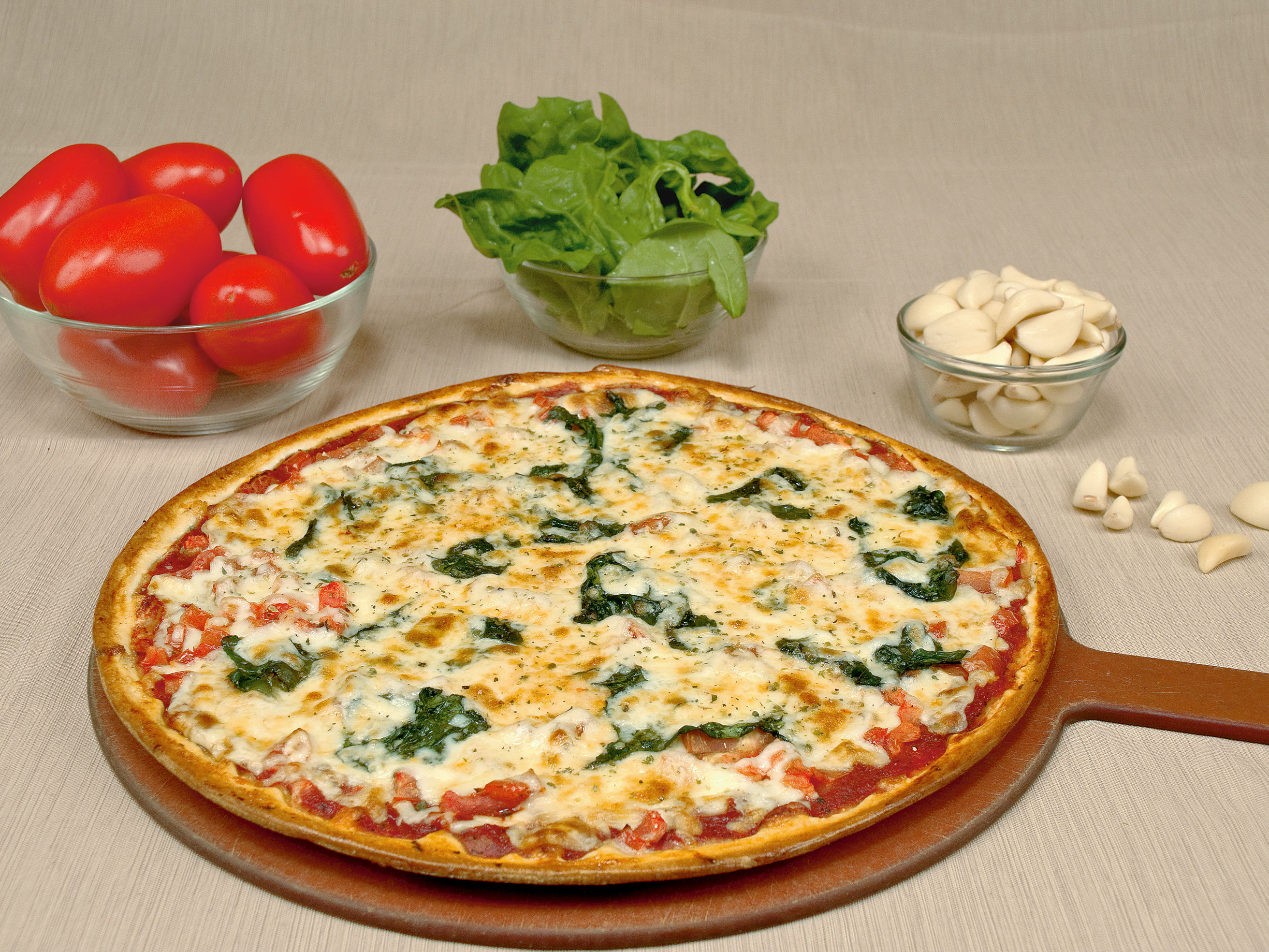Order Spinach Classic Pizza food online from Rosati's Pizza of Minooka store, Minooka on bringmethat.com