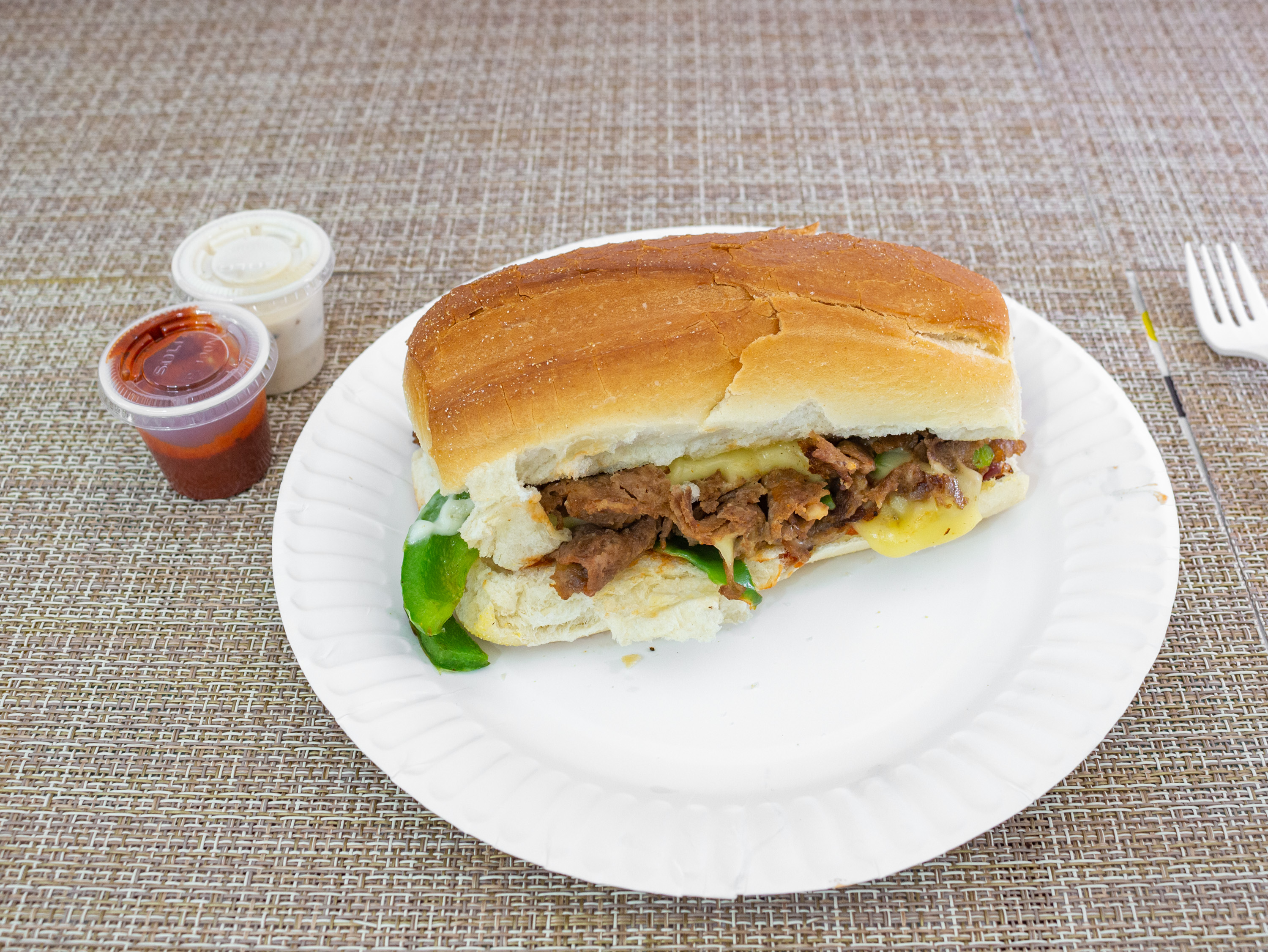 Order Philly Cheese Steak Sandwich food online from Zakir Bakery Gyro Express store, Paterson on bringmethat.com