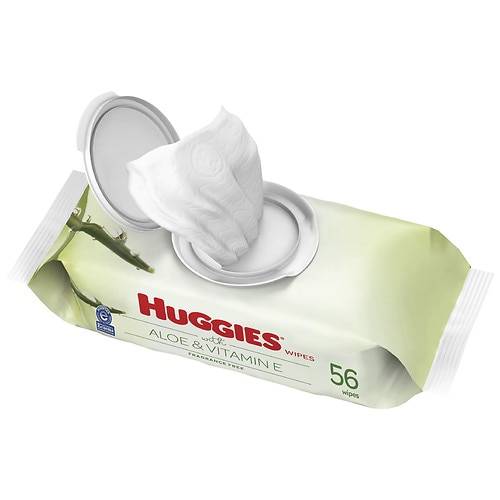 Order Huggies Wipes with Aloe & Vitamin E, 1 Flip-Top Pack Fragrance Free - 56.0 ea food online from Walgreens store, Akron on bringmethat.com