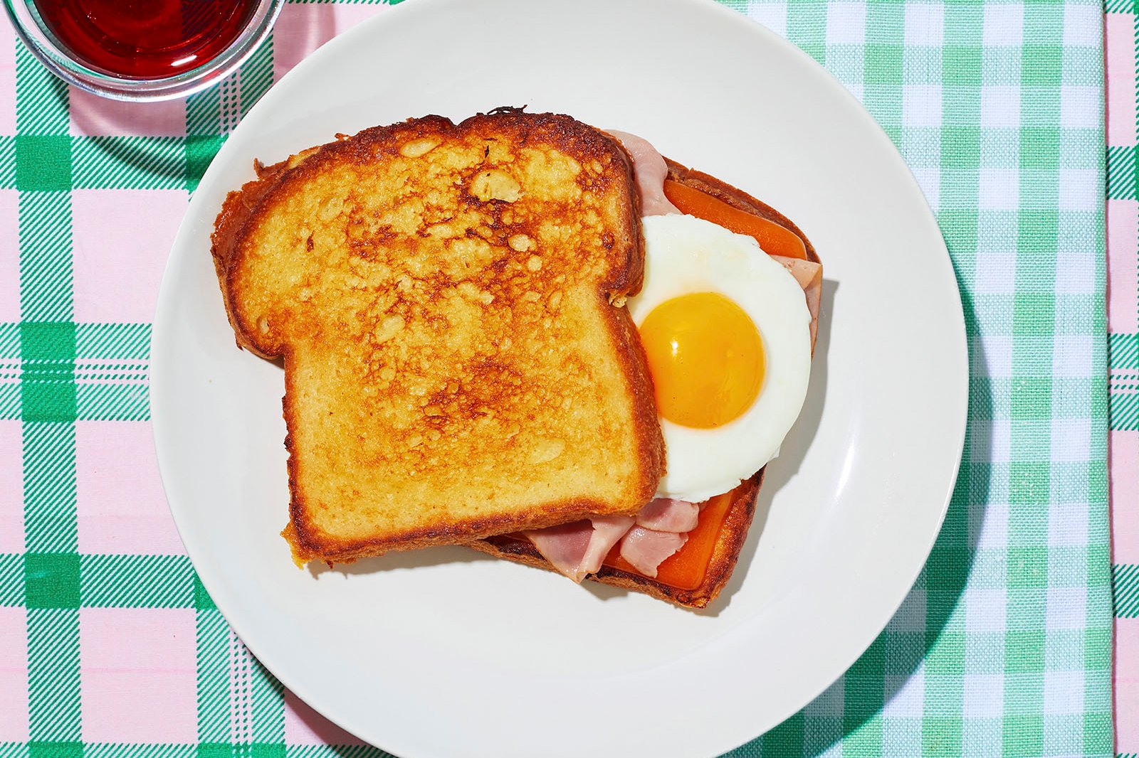 Order Le Ham, Egg, and Cheese French Toast Sandwich food online from Toast store, Philadelphia on bringmethat.com