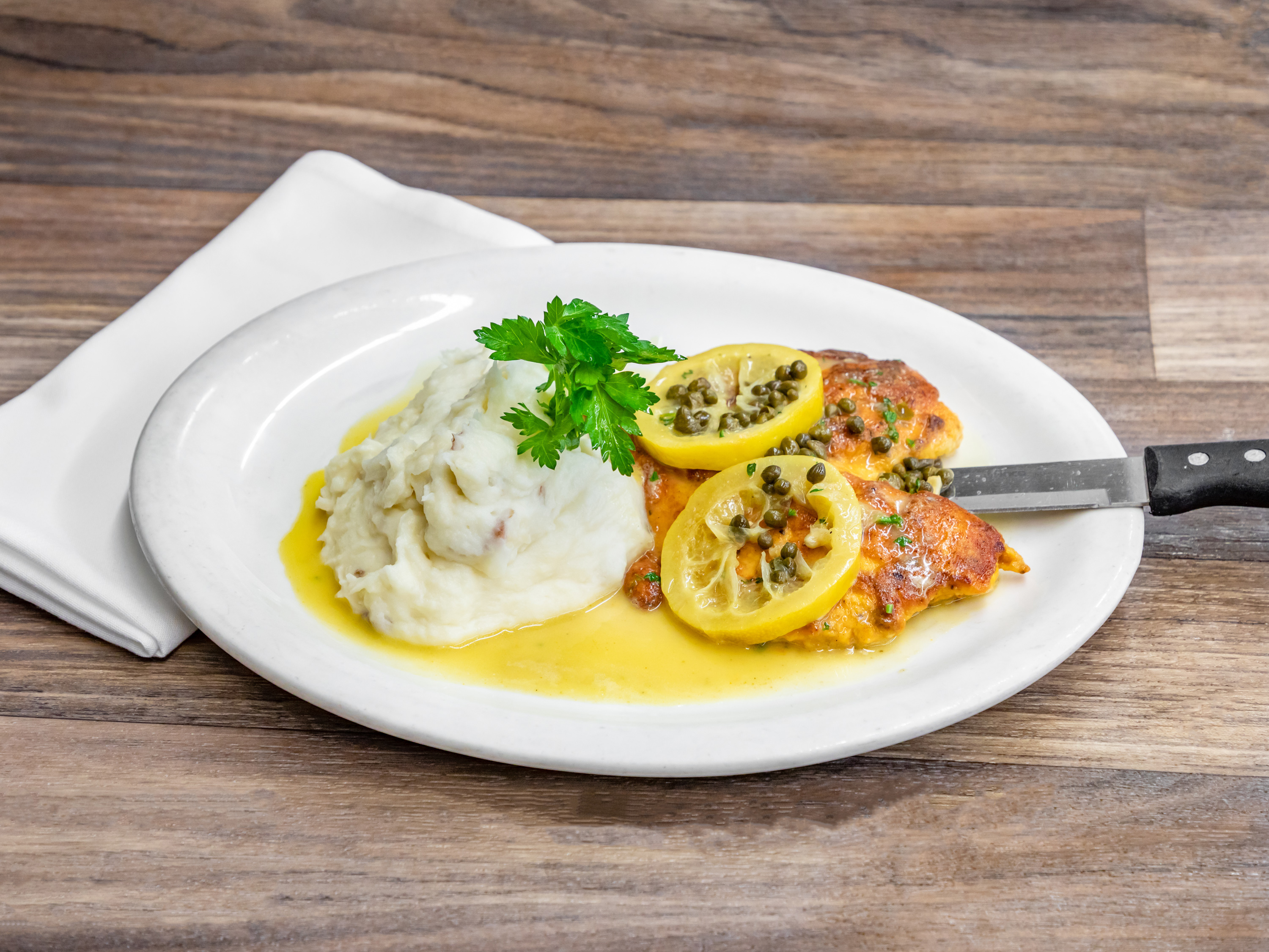 Order Chicken Piccata food online from The Warehouse Restaurant store, Marina Del Rey on bringmethat.com