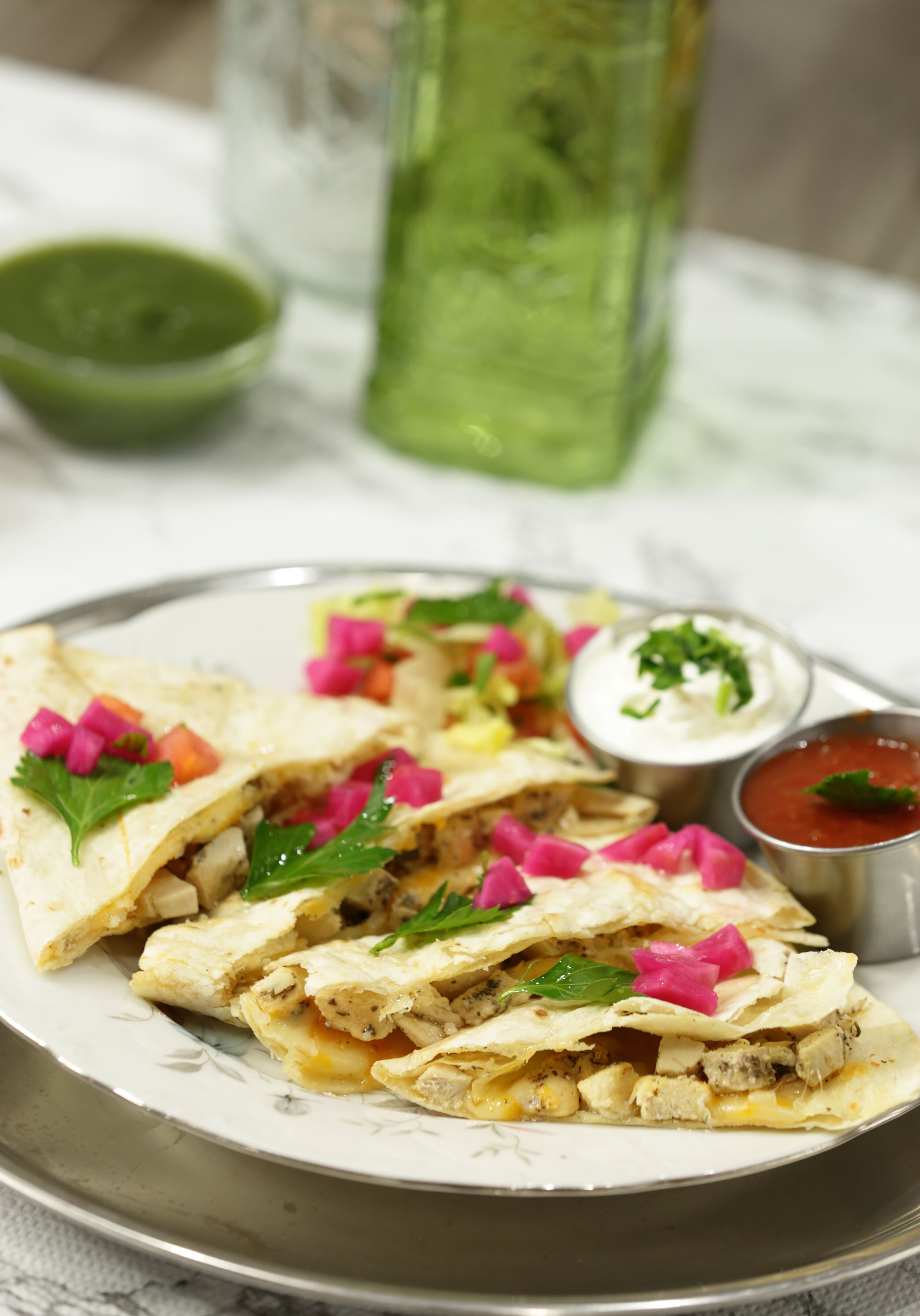 Order Chicken Quesadilla food online from Small World Kitchen store, Detroit on bringmethat.com