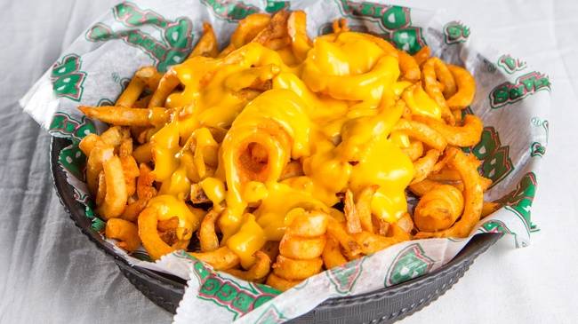Order Curly Cheese Fries food online from Beggars Pizza store, Harvey on bringmethat.com