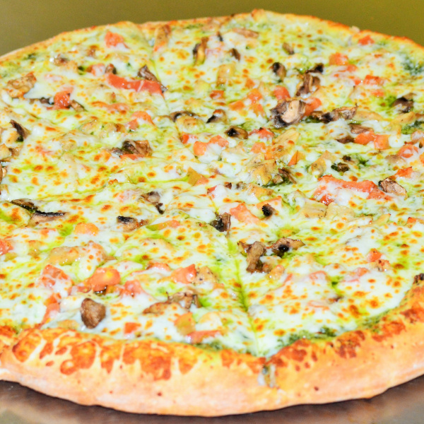 Order Pesto Chicken Pizza food online from Big Daddy's Pizza store, Littleton on bringmethat.com