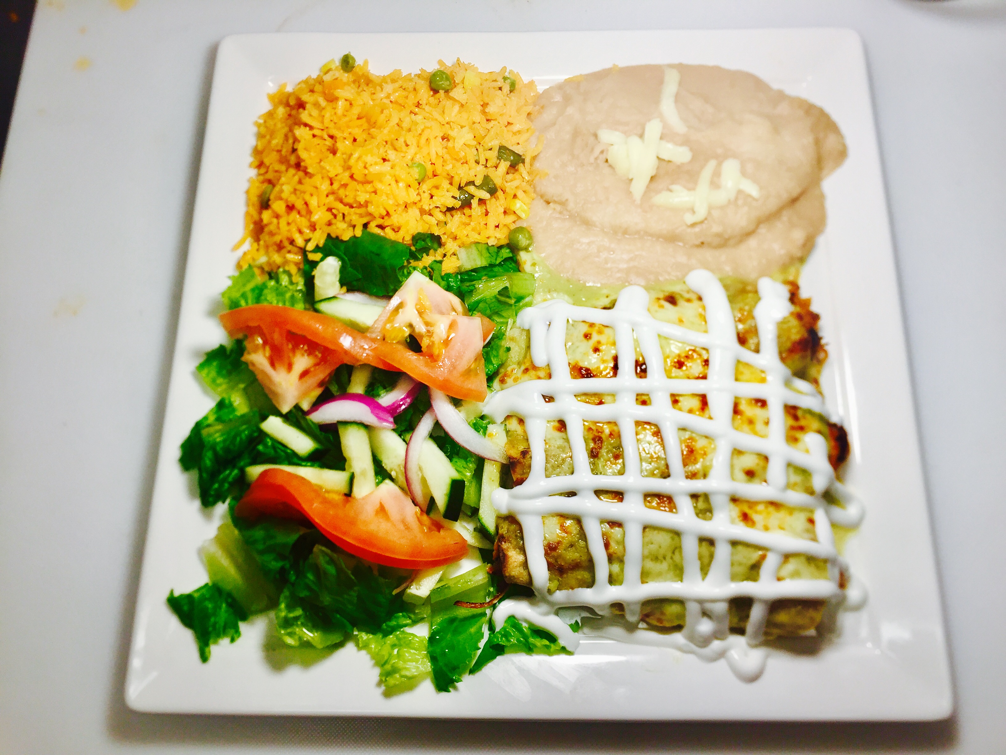 Order Green Enchiladas food online from Ixcateco Grill store, Chicago on bringmethat.com