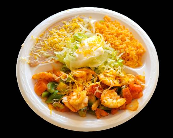 Order #18 Shrimp Fajitas Plate food online from Arsenio's Mexican Food #1 store, Clovis on bringmethat.com