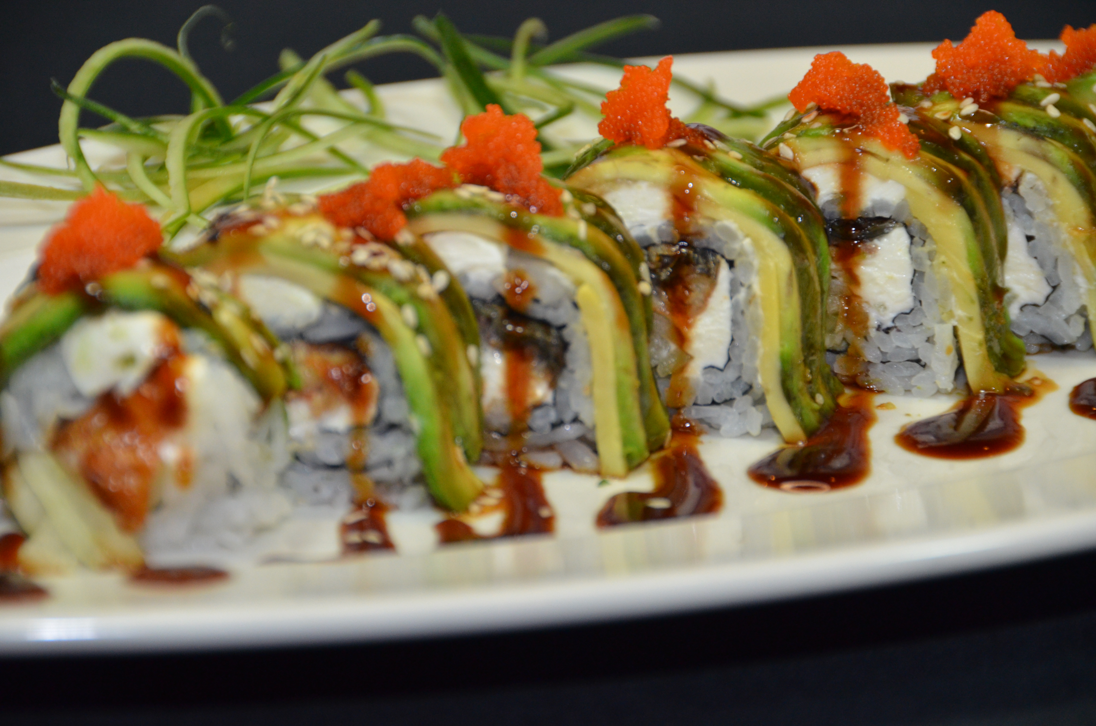 Order Dragon Roll food online from Oriental Bistro & Grill store, Lawrence on bringmethat.com