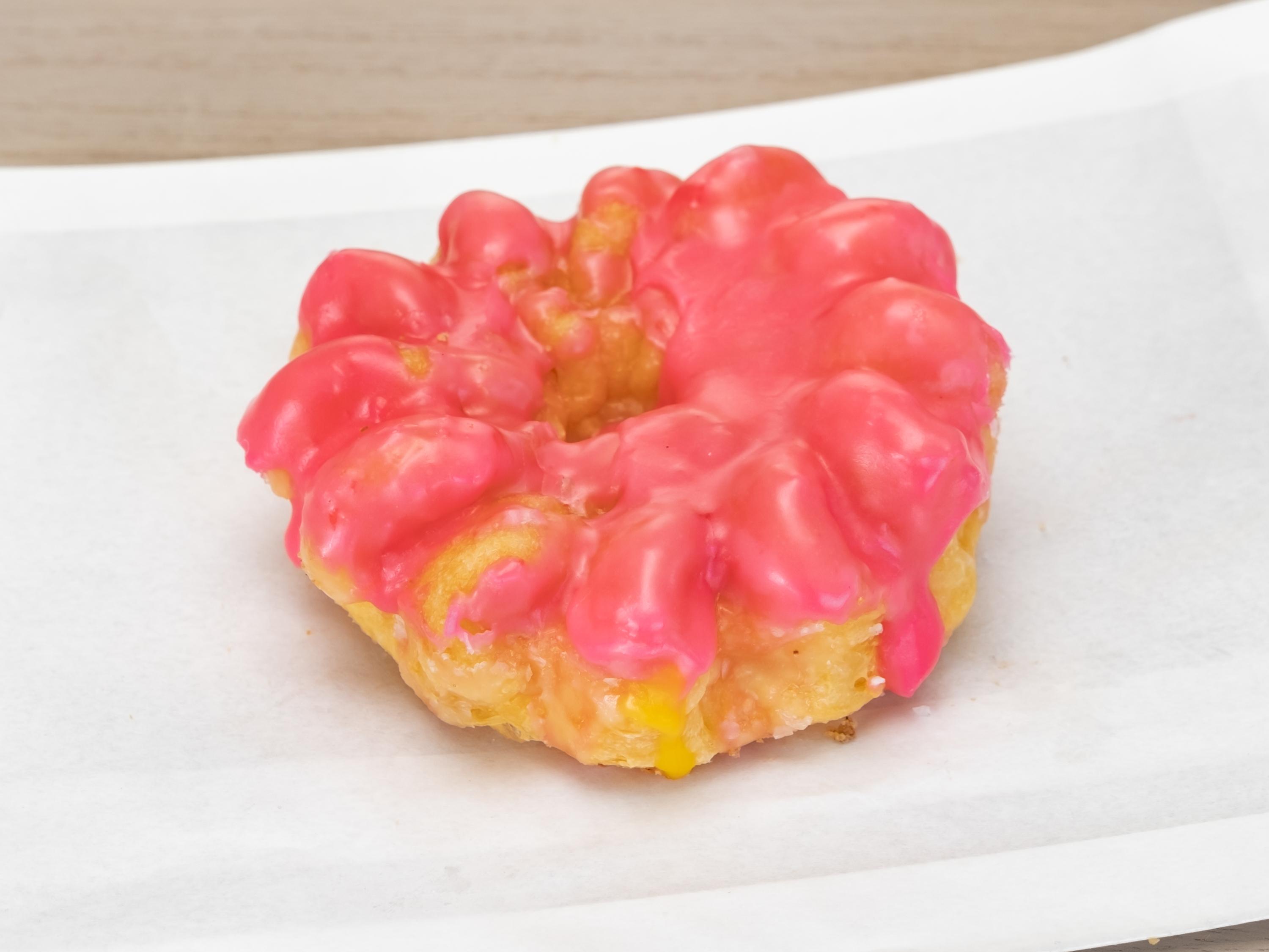 Order Strawberry French Cruller food online from Banning Donuts store, Banning on bringmethat.com