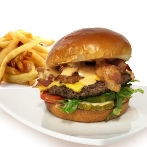 Order Bacon Cheeseburger food online from Pizza Man store, North Hollywood on bringmethat.com