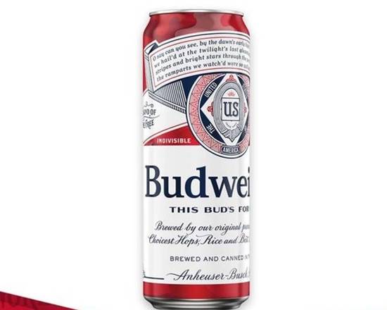 Order Budweiser Beer, 25 FL OZ Can food online from Starway Liquor store, Bell Gardens on bringmethat.com