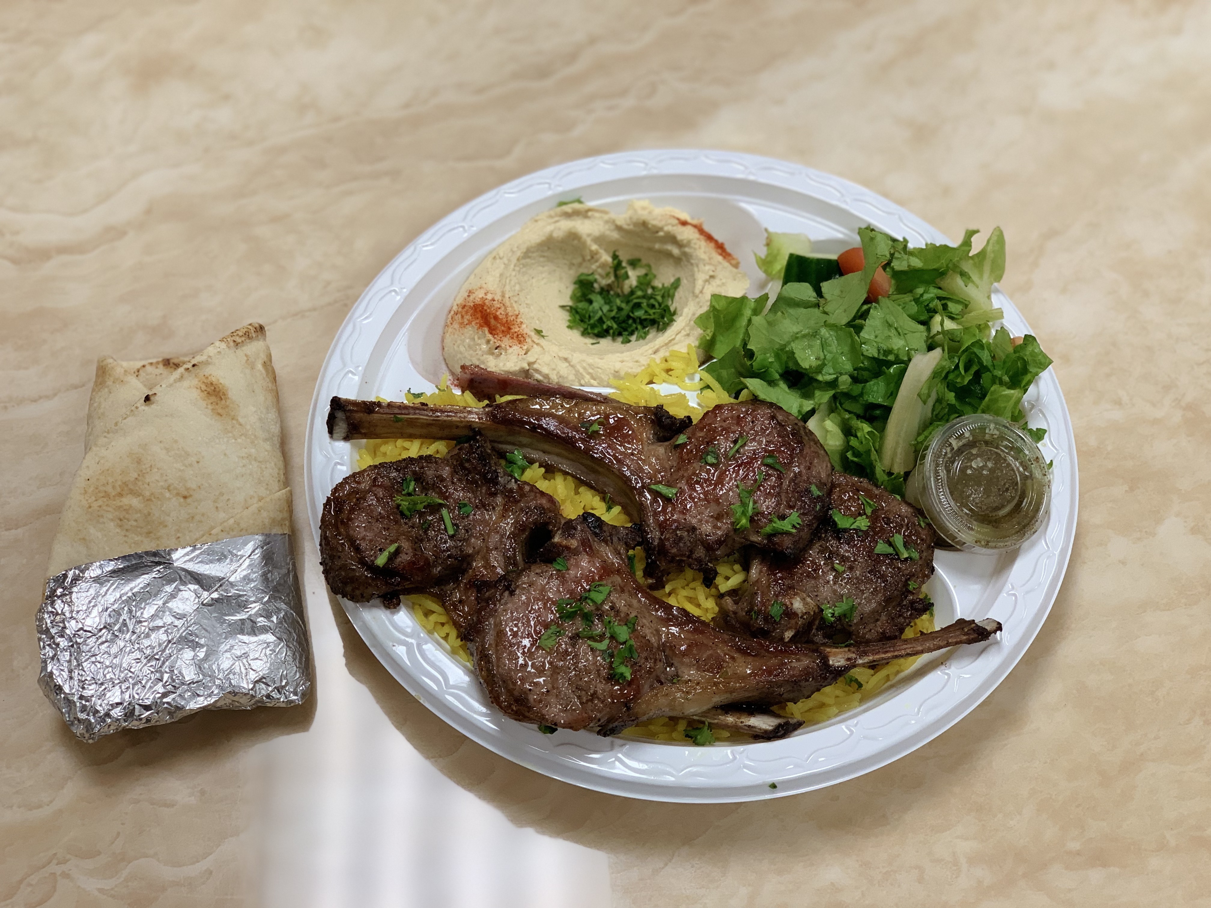 Order Lamb Chops Plate food online from Pita Grill store, Fresno on bringmethat.com