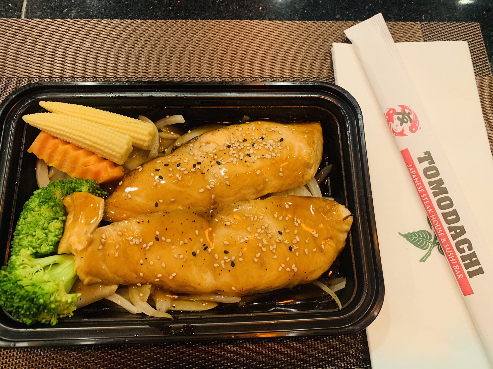 Order 4. Salmon Teriyaki food online from Tomodachi Japanese Steakhouse & Sushi Bar store, Royersford on bringmethat.com