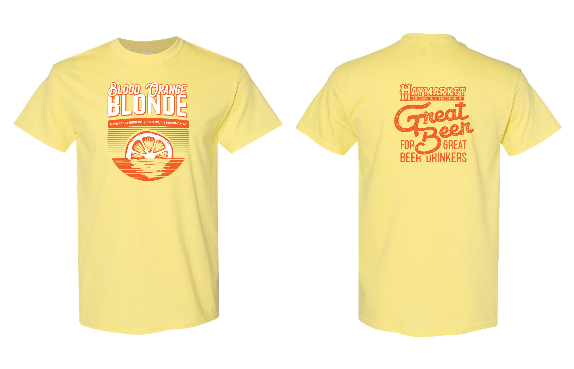 Order Blood Orange Blonde T-Shirt food online from Haymarket Brewery store, Chicago on bringmethat.com