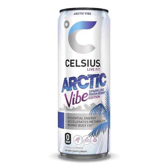 Order Celsius Arctic Sparkling Vibe Energy Drink food online from Lone Star store, Sunnyvale on bringmethat.com