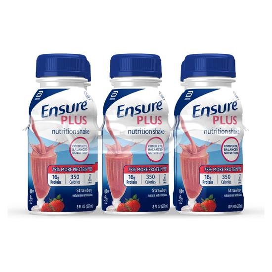 Order Ensure Plus Nutrition Ready-to-Drink Shake Strawberry (8 oz x 6 ct) food online from Rite Aid store, Tiffin on bringmethat.com