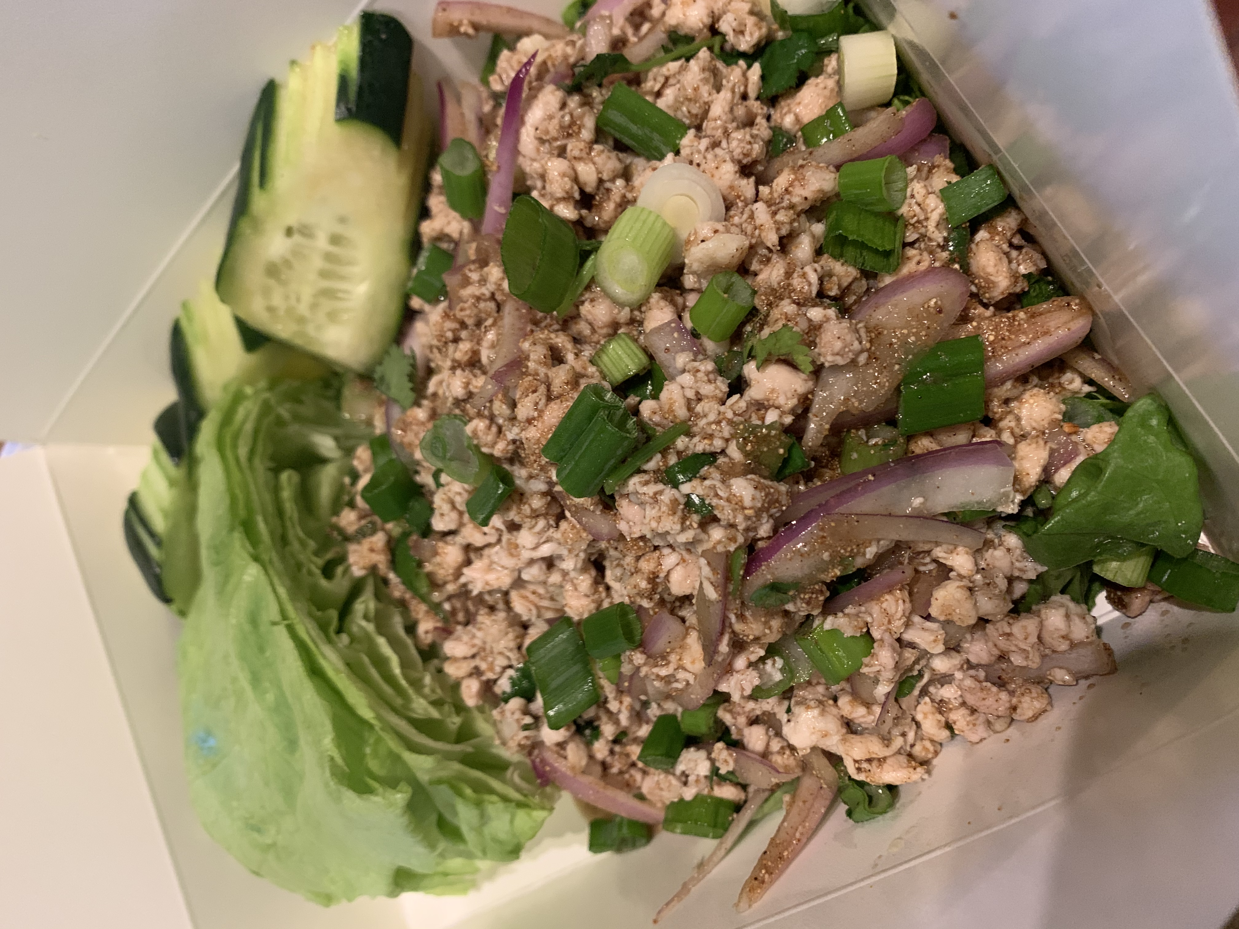 Order Larb Pork Salad food online from Kao Sarn Thai Cuisine store, Richmond on bringmethat.com