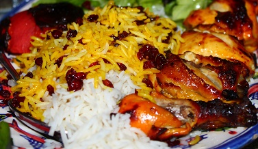 Order Zereshk Polo with Morgh only tuesday food online from Caspian store, Gaithersburg on bringmethat.com