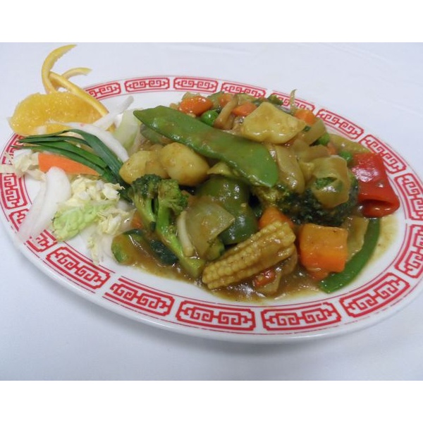 Order 145. Curry Vegetables food online from Oriental Express store, Old Forge on bringmethat.com
