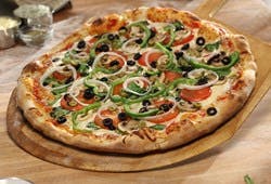 Order Veggie Deluxe Pizza - Medium 12'' (6 Slices) food online from Johnny's New York Style Pizza store, Bonaire on bringmethat.com