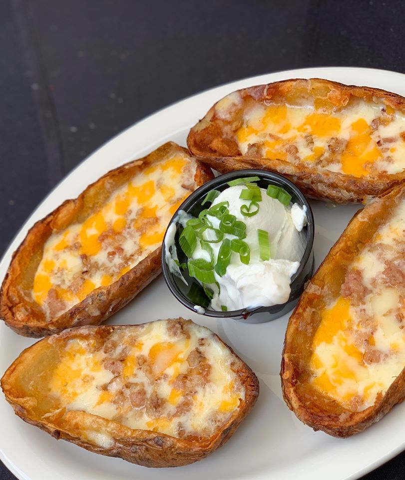 Order Smothered Potato Skins food online from Tokyo Grill store, Columbia on bringmethat.com