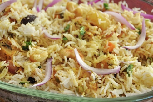 Order Vegetable Biryani  food online from Samraat Curry Hut store, Newark on bringmethat.com