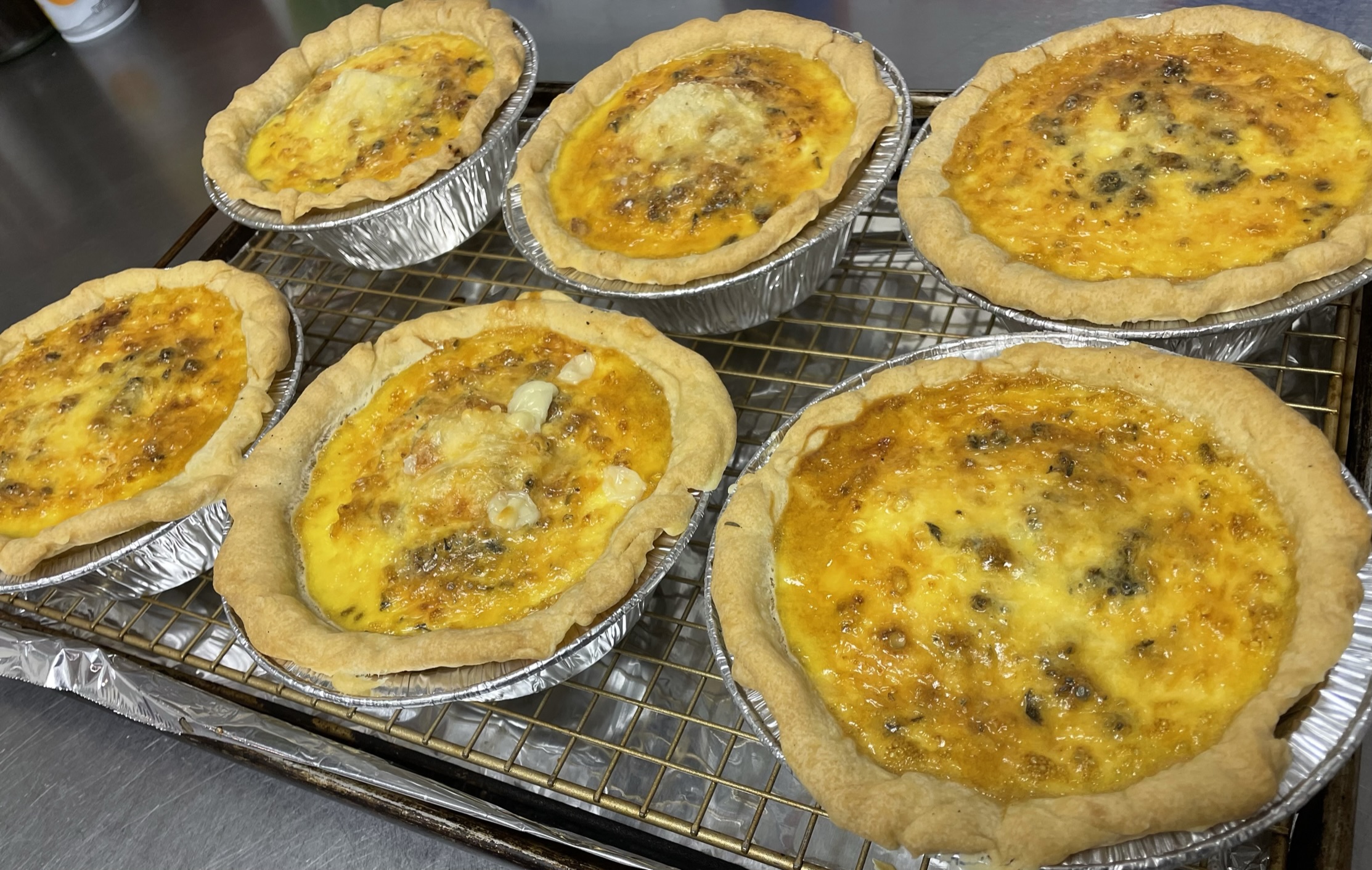Order 6" deep dish quiche food online from The Hungry Chicken Country Store store, Schenectady on bringmethat.com