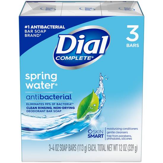 Order Dial Antibacterial Deodorant Bar Soap, Spring Water, 4 OZ, 3 Bars food online from CVS store, FRANKFORT on bringmethat.com