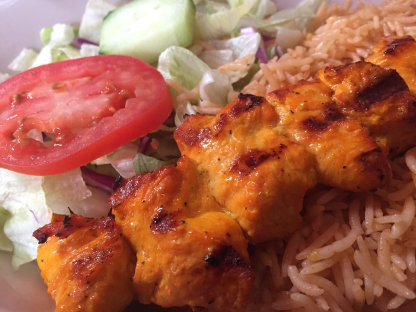 Order Chicken Kebab with Salad food online from Ariana Afghan Restaurant store, New York on bringmethat.com