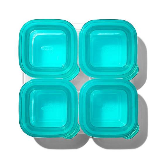 Order OXO Tot® 4-Pack 4 oz. Silicone Baby Food Storage Blocks in Teal food online from Bed Bath & Beyond store, Modesto on bringmethat.com