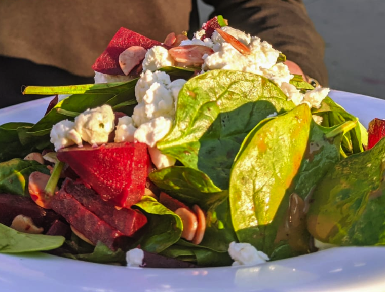 Order Roasted Beet & Goat Cheese Salad food online from Branded Saloon Catering store, Brooklyn on bringmethat.com